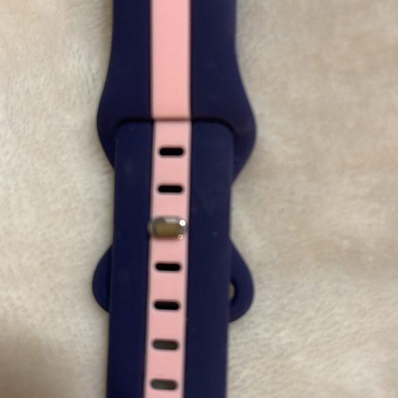 Designer Sport Band Compatible with Apple Watch iWatch Bands Navy and Pink - Picture 5 of 9